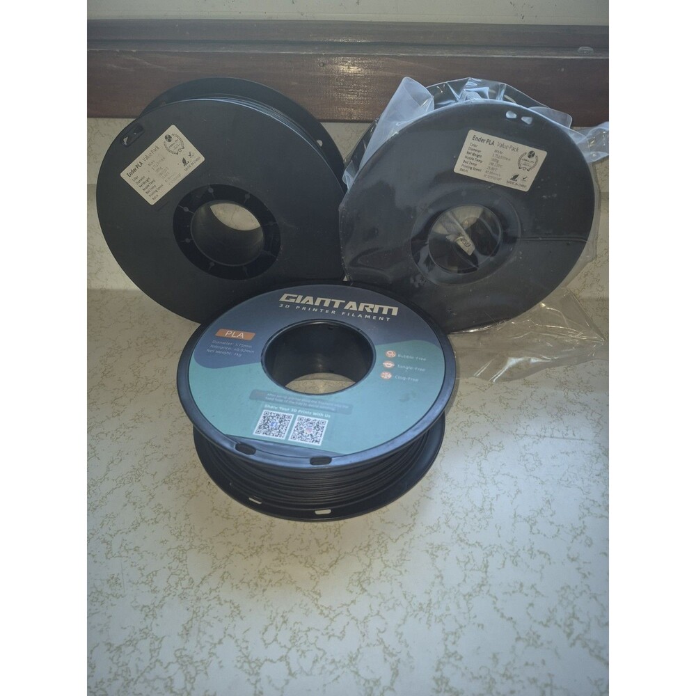 Creality Ender PLA Filament Lot 3 Rolls 1.75mm Black White + Giantarm Matte PLA